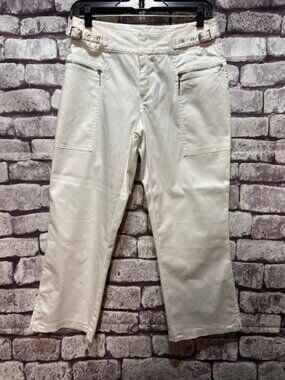 Cache White Crop Pants Size 8